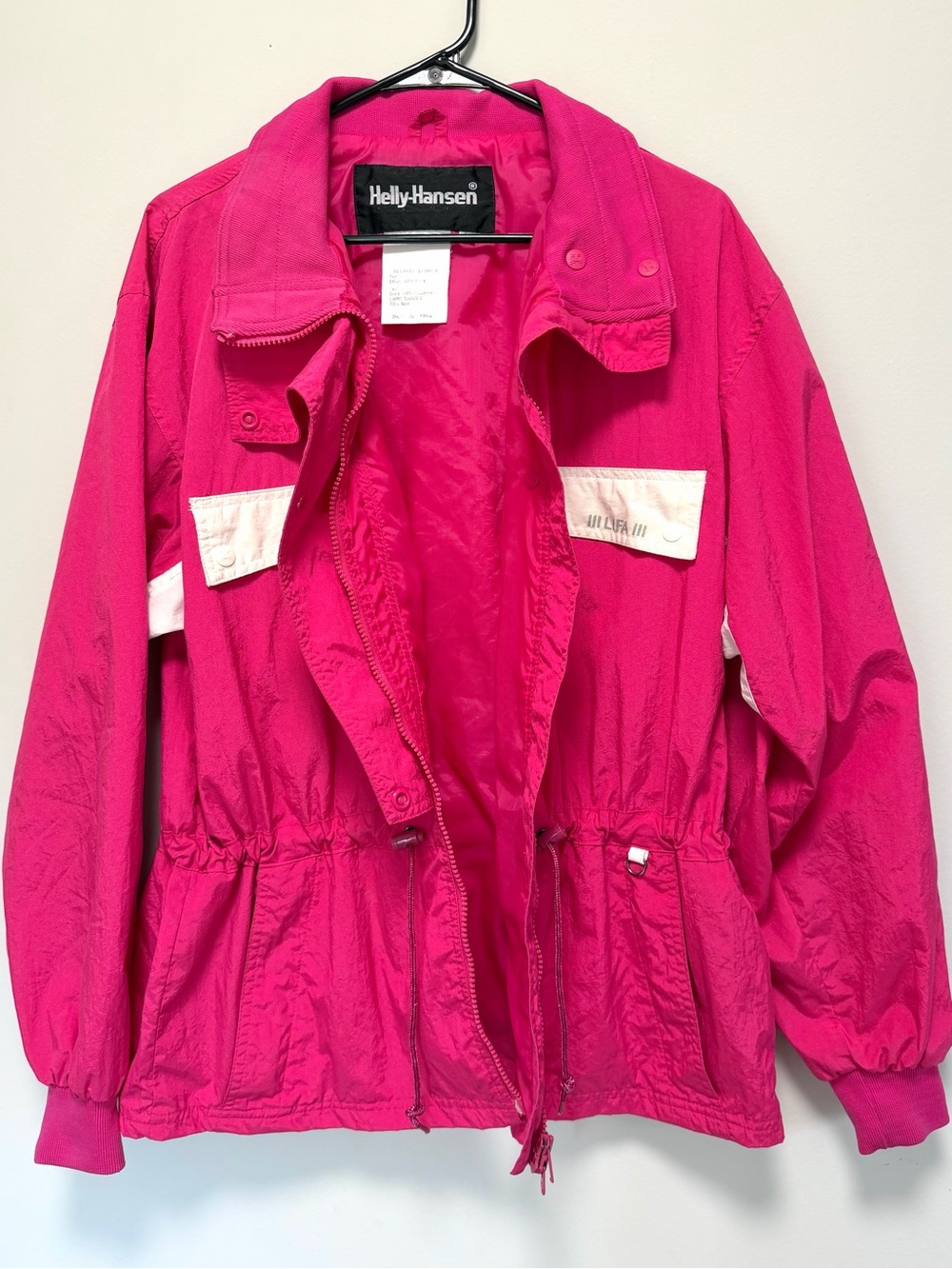Vintage Helly Hansen Hot Pink LIFA  Windbreaker Jacket Size L Full Zip 4 pockets - Picture 7 of 11